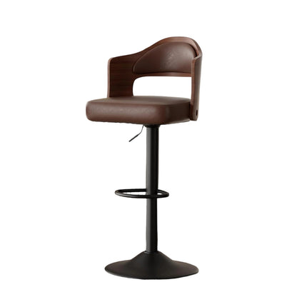 Wooden Upholstered Swivel Bar Stools Set of 4