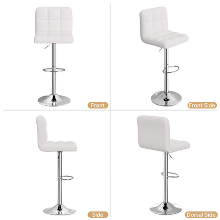 Modern PU Leather Adjustable Bar Stools Set of 2
