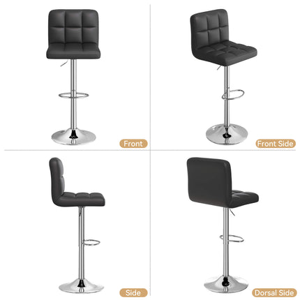 Modern PU Leather Adjustable Bar Stools Set of 2
