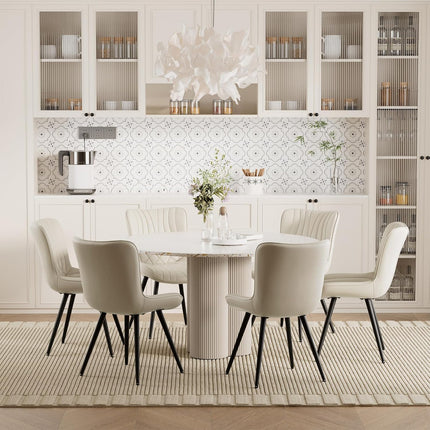 PU Leather Dining Chairs – Metal Legs, Modern Design Set of 4