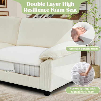 118" Modular Comfy Cloud Sectional Sofa