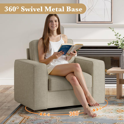 360° Swivel Accent Chair – Mid-Century 36” Wide FSC-Certified