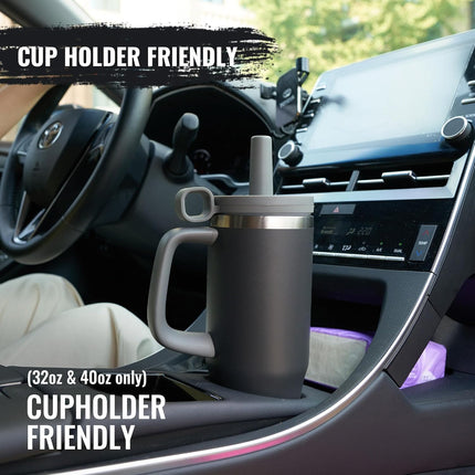 32oz Stainless Steel Water Bottle Insulated Leak-Proof with Straw & Handle