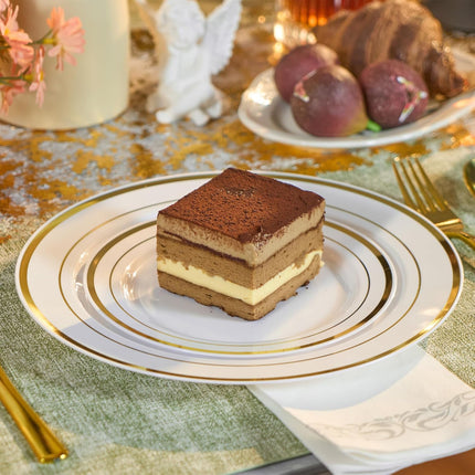 350-Piece Gold Disposable Dinnerware Set – Plates Cups & Napkins