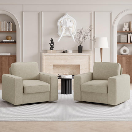 360° Swivel Accent Chair – Mid-Century 36” Wide FSC-Certified