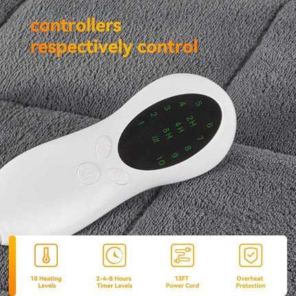 Full-Size Electric Heated Mattress Pad Coral Fleece 10 Heat Settings