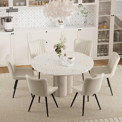 PU Leather Dining Chairs – Metal Legs, Modern Design Set of 4
