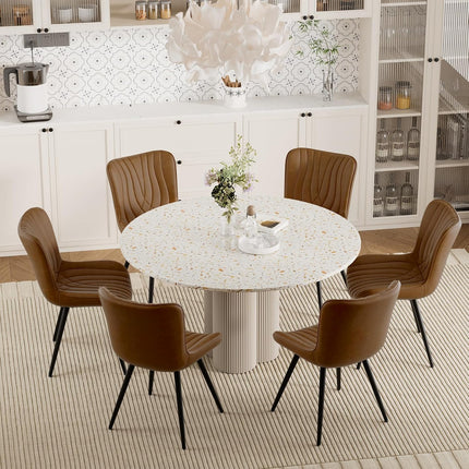 PU Leather Dining Chairs – Metal Legs, Modern Design Set of 4