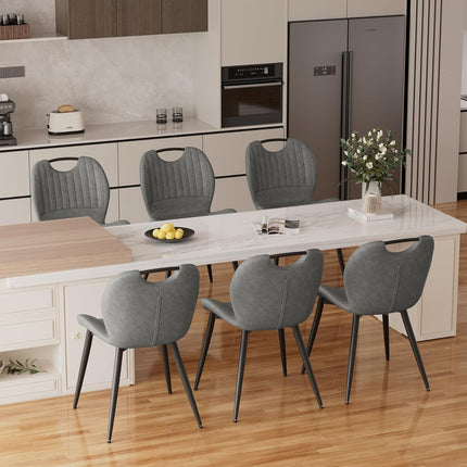 PU Material Dining Chairs Set of 6