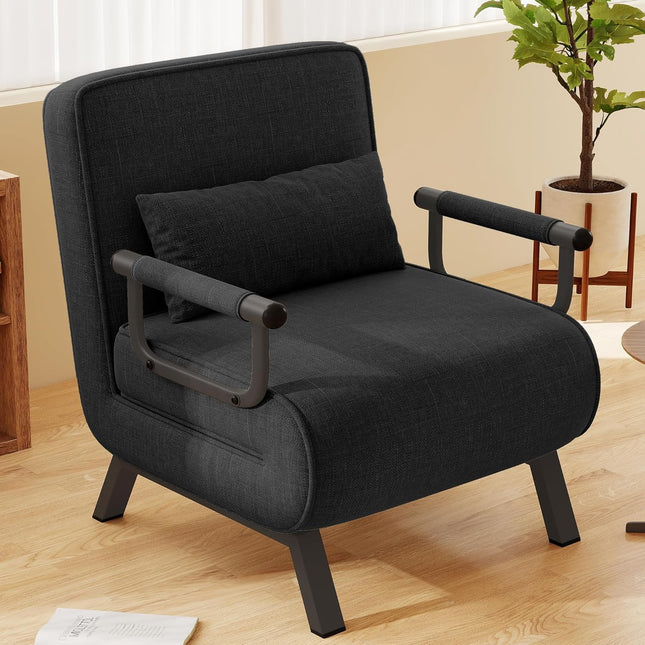 4-in-1 Folding Sofa Bed – Adjustable 150kg Capacity Metal Frame