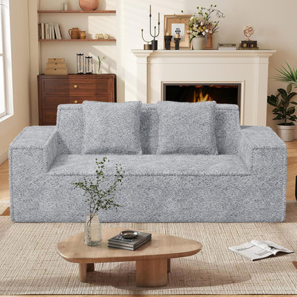 77” Chenille Cloud Loveseat  No Assembly with 2 Pillows