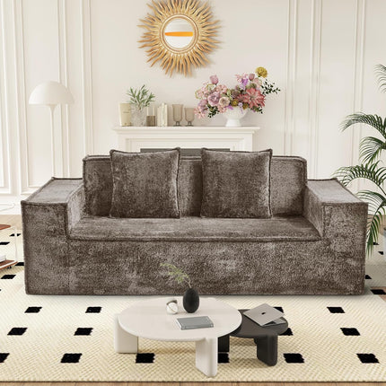 77” Chenille Cloud Loveseat  No Assembly with 2 Pillows