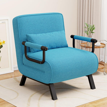 4-in-1 Folding Sofa Bed – Adjustable 150kg Capacity Metal Frame