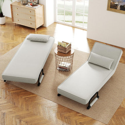 4-in-1 Folding Sofa Bed – Adjustable 150kg Capacity Metal Frame
