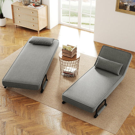 4-in-1 Folding Sofa Bed – Adjustable 150kg Capacity Metal Frame
