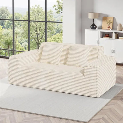 75” Cloud Corduroy Loveseat No Assembly Deep Seat Sofa