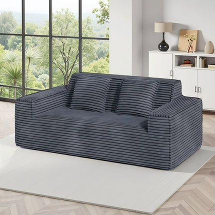 75” Cloud Corduroy Loveseat No Assembly Deep Seat Sofa