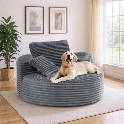 56.3" Oversized Round Chaise Lounge Sofa