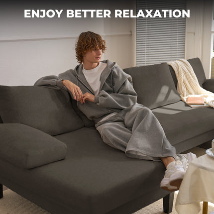 U-Shaped Sectional Sofa – Modular Double Chaise Sleeper Lounge