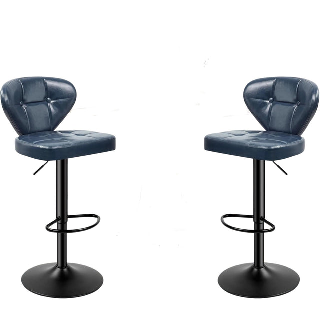 Adjustable Bar Stools – PU Leather, Swivel, with Backrest Set of 2