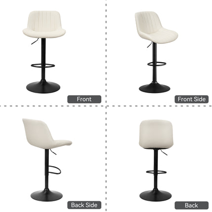 Adjustable Swivel Bar Stools Fabric Counter Height Set of 2