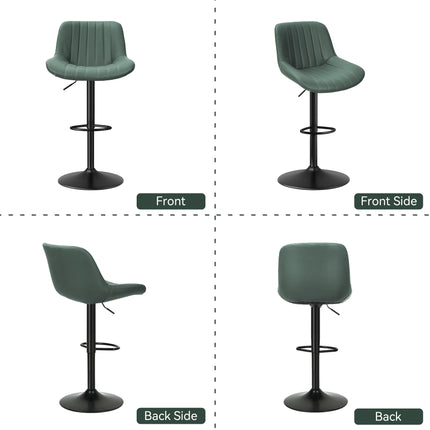Adjustable Swivel Bar Stools Fabric Counter Height Set of 2