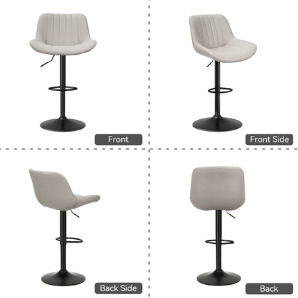 Adjustable Swivel Bar Stools Fabric Counter Height Set of 2