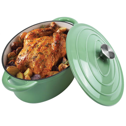 Oval Cast Iron Dutch Oven Pot 4.5 Quart Enameled Pot