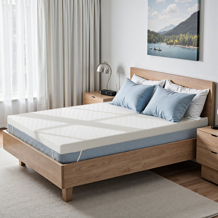 Full-Size 3" Gel Memory Foam Topper Bamboo Cover Removable & Washable