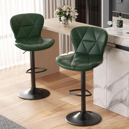 Adjustable Swivel Bar Stools Faux Leather Counter Height Set of 4