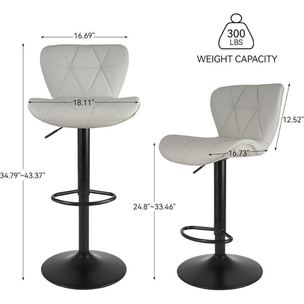 Adjustable Swivel Bar Stools Faux Leather Counter Height Set of 4