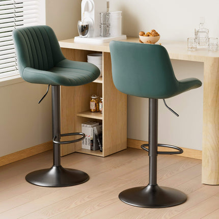 Adjustable Swivel Bar Stools Fabric Counter Height Set of 2