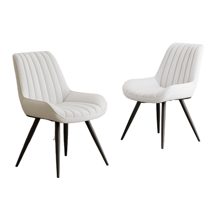 Modern Dining Chairs Fabric Upholstered Cushions Metal Legs Set of 4