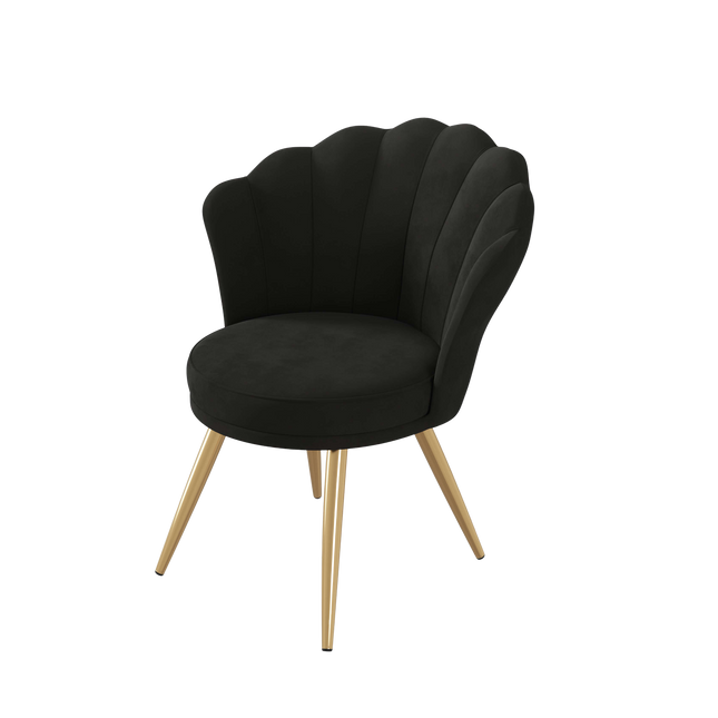 Velvet Upholstered Accent Chair Gold Metal Legs Vanity Chair