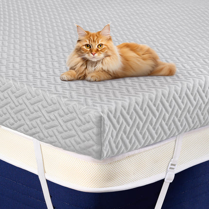 Full-Size 3" Gel Memory Foam Topper Bamboo Cover Removable & Washable