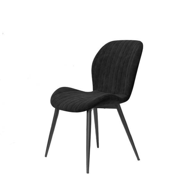 Velvet Dining Chairs – Thick Cushions, Metal Legs Set of 2