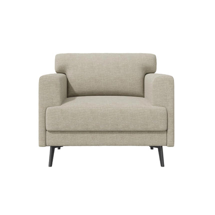 Linen Fabric Comfy Upholstered Armchair Single Sofa