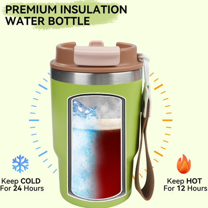16oz Stainless Steel Vacuum Coffee Tumbler Leak-Proof with Lid