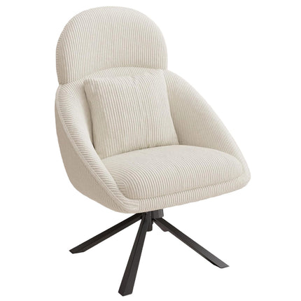 Swivel Accent Chair – Corduroy, Adjustable Headrest, Oversized