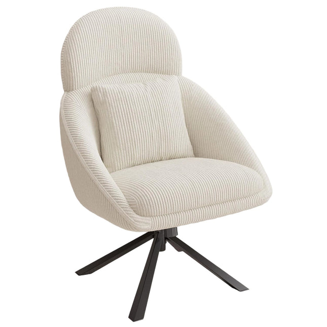 Swivel Accent Chair – Corduroy, Adjustable Headrest, Oversized