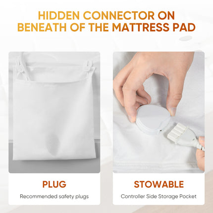 Full-Size Heated Mattress Pad 10 Heat Settings Auto Shut-Off