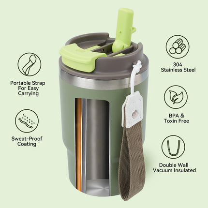 16oz Stainless Steel Vacuum Coffee Tumbler Leak-Proof with Lid