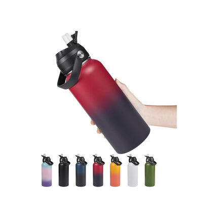 18oz Stainless Steel Insulated Bottle – Wide Mouth Leak-Proof with Straw