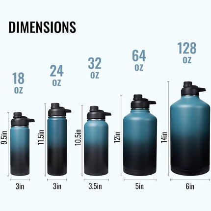 24oz Stainless Steel Insulated Water Bottle Wide Mouth with Handle