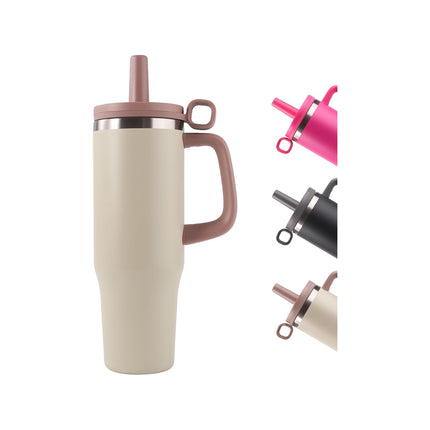 32oz Stainless Steel Water Bottle Insulated Leak-Proof with Straw & Handle