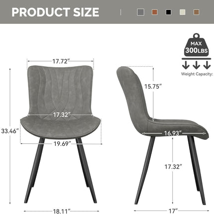 PU Leather Dining Chairs – Metal Legs, Modern Design Set of 4
