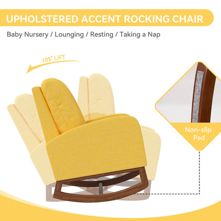 Rocking Accent Chair – Wooden Legs for Nursery & Living Room