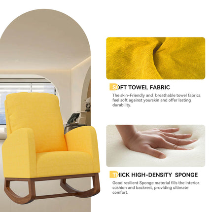 Rocking Accent Chair – Wooden Legs for Nursery & Living Room