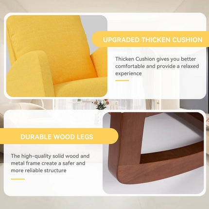 Rocking Accent Chair – Wooden Legs for Nursery & Living Room