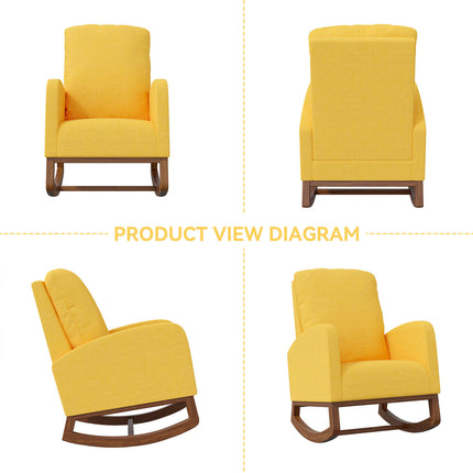 Rocking Accent Chair – Wooden Legs for Nursery & Living Room